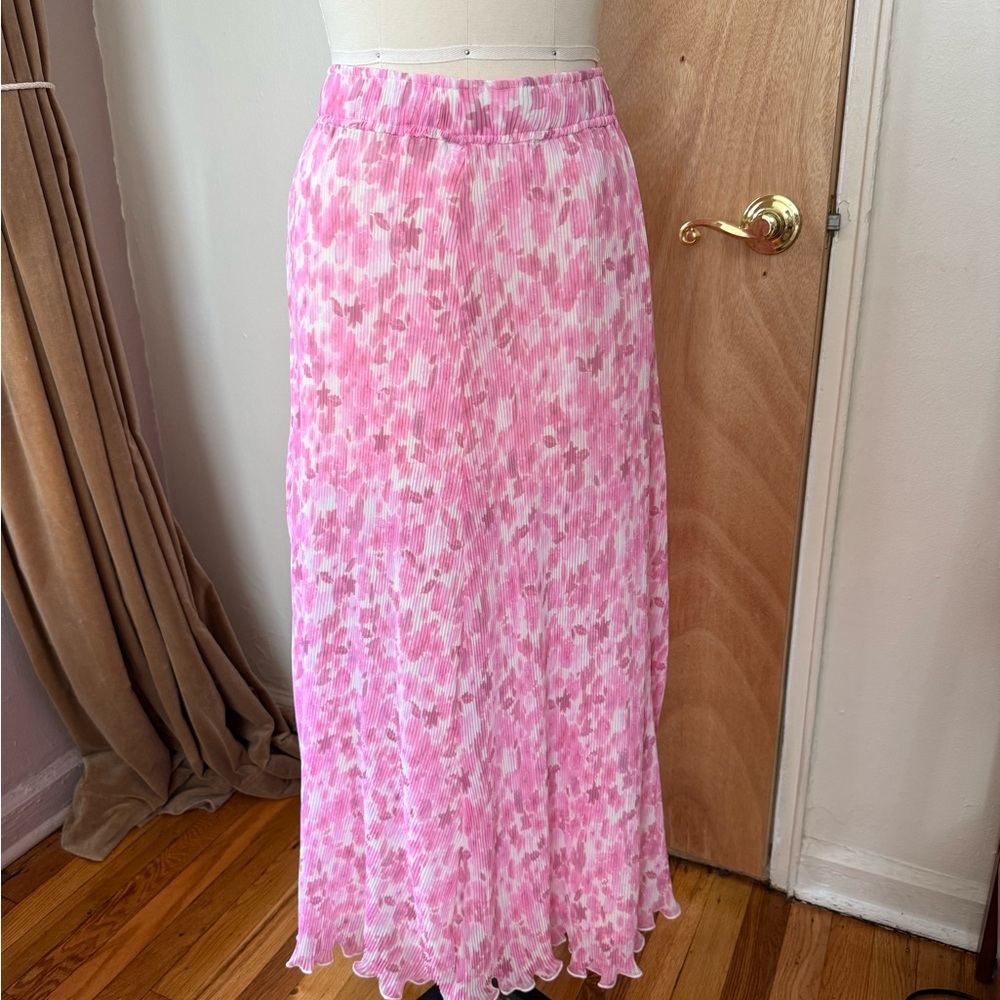Ganni pink georgette midi skirt size 36 US 4